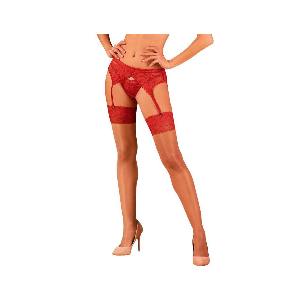 Obsessive - calze lacelove rosso m/l