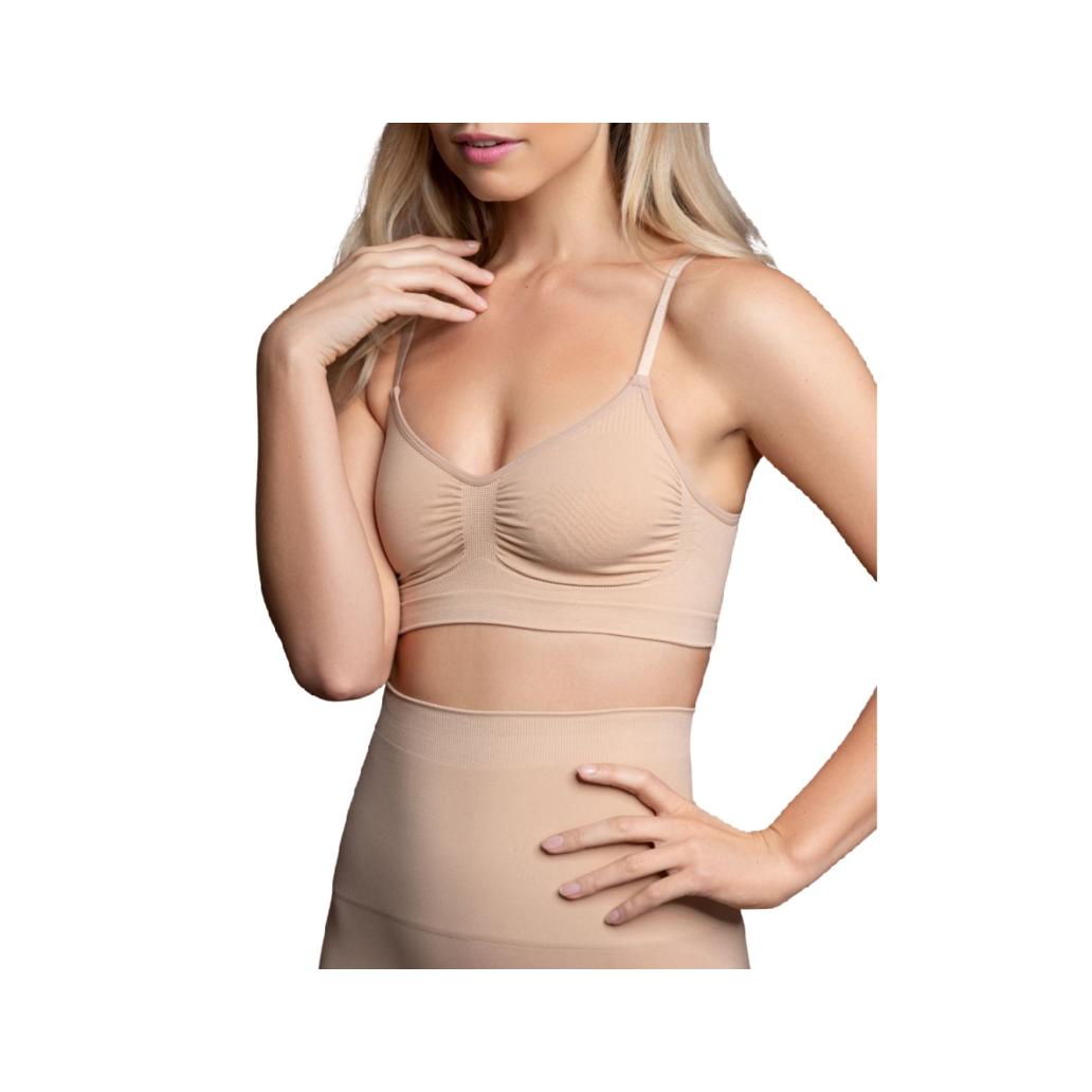 Bye-bra - medium control suti sem pontos beige tamanho xxl