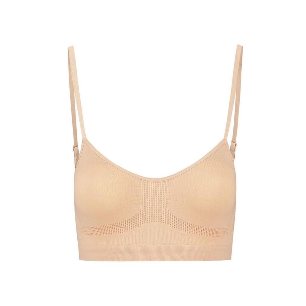 Bye-bra - medium control suti sem pontos beige tamanho l