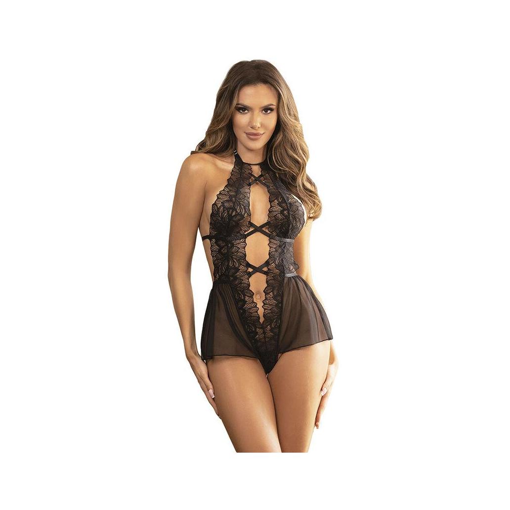 Subblime - teddy halter neck bare back lace preto l/xl