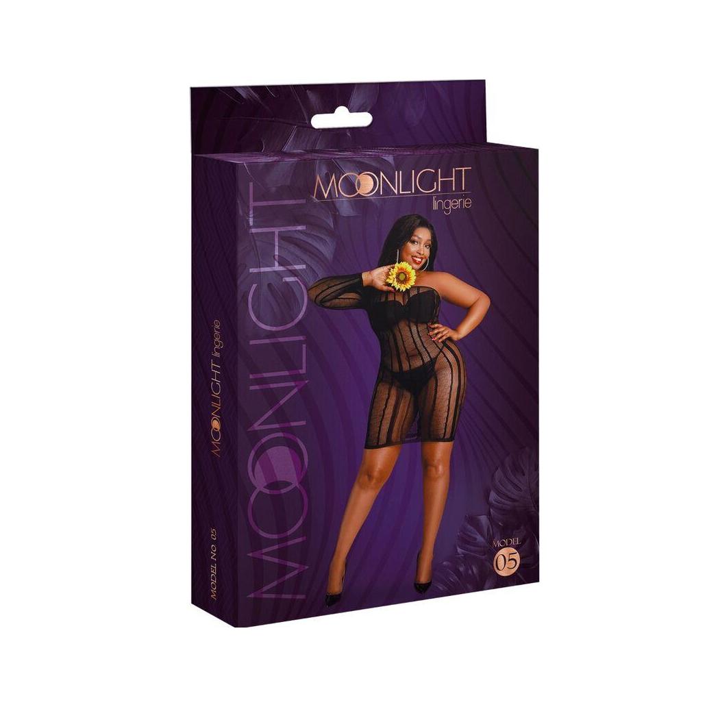 Moonlight - vestido modelo 5 preto plus size