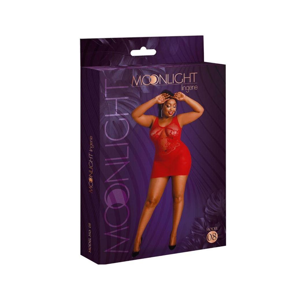 Moonlight - vestido modelo 8 vermelho plus size