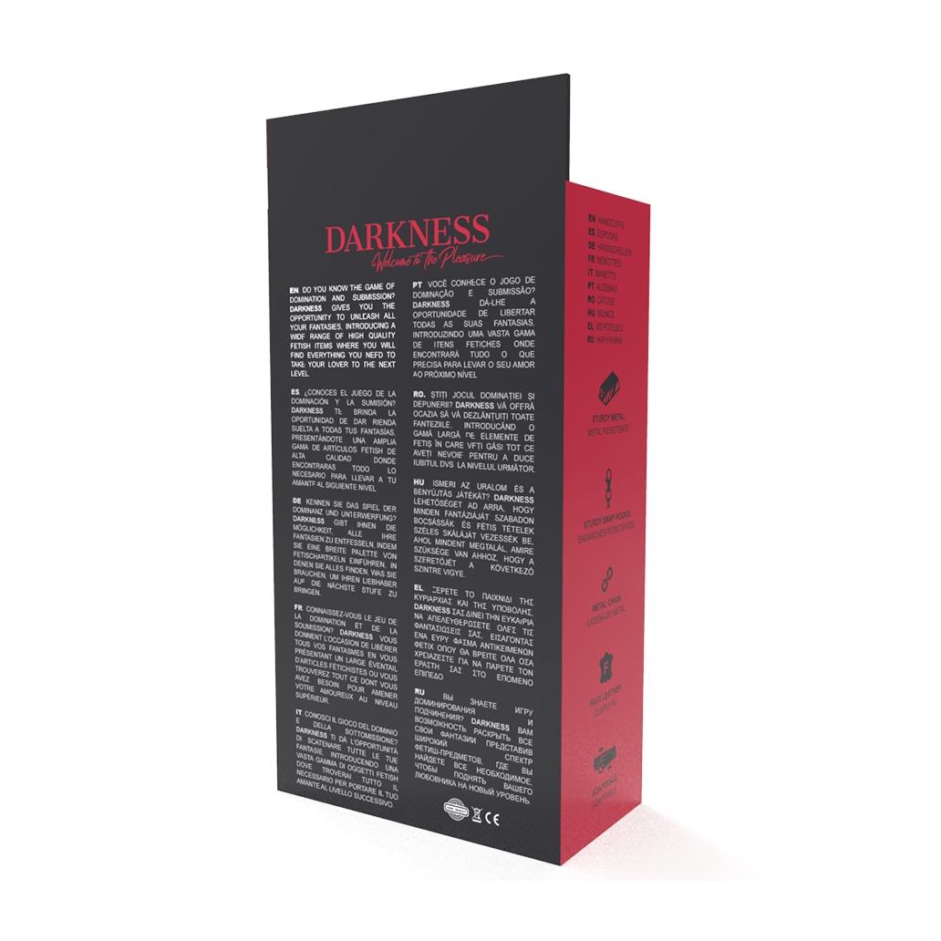 Darkness - algemas de tornozelo ajustáveis couro preto