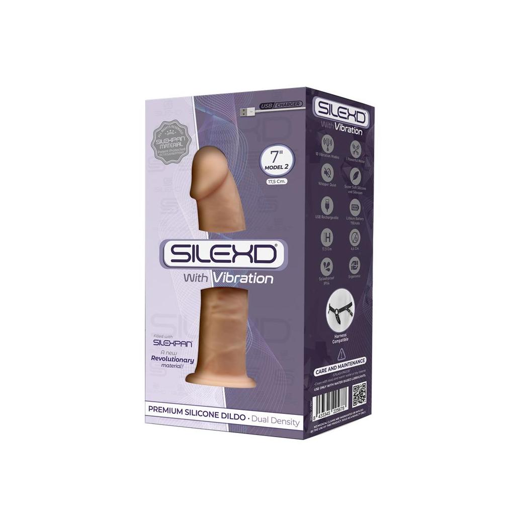 Dildo silexpan 10 funções de vibração modelo 2 - 7 natural