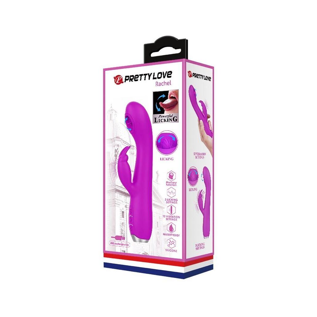 Pretty love - vibrador recarregvel rachel com sucker roxo