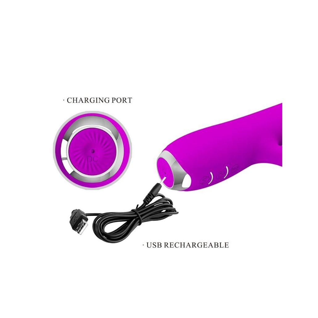 Pretty love - vibrador recarregvel rachel com sucker roxo