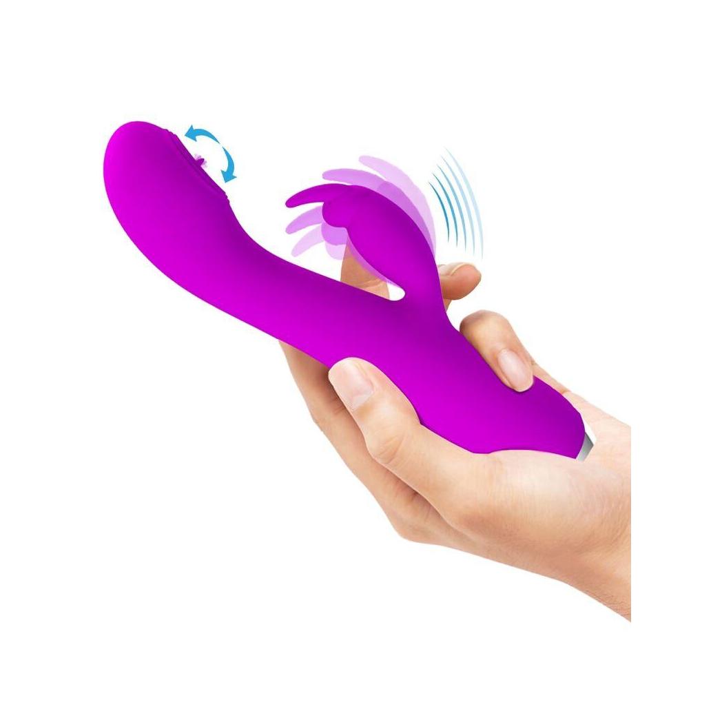 Pretty love - vibrador recarregvel rachel com sucker roxo