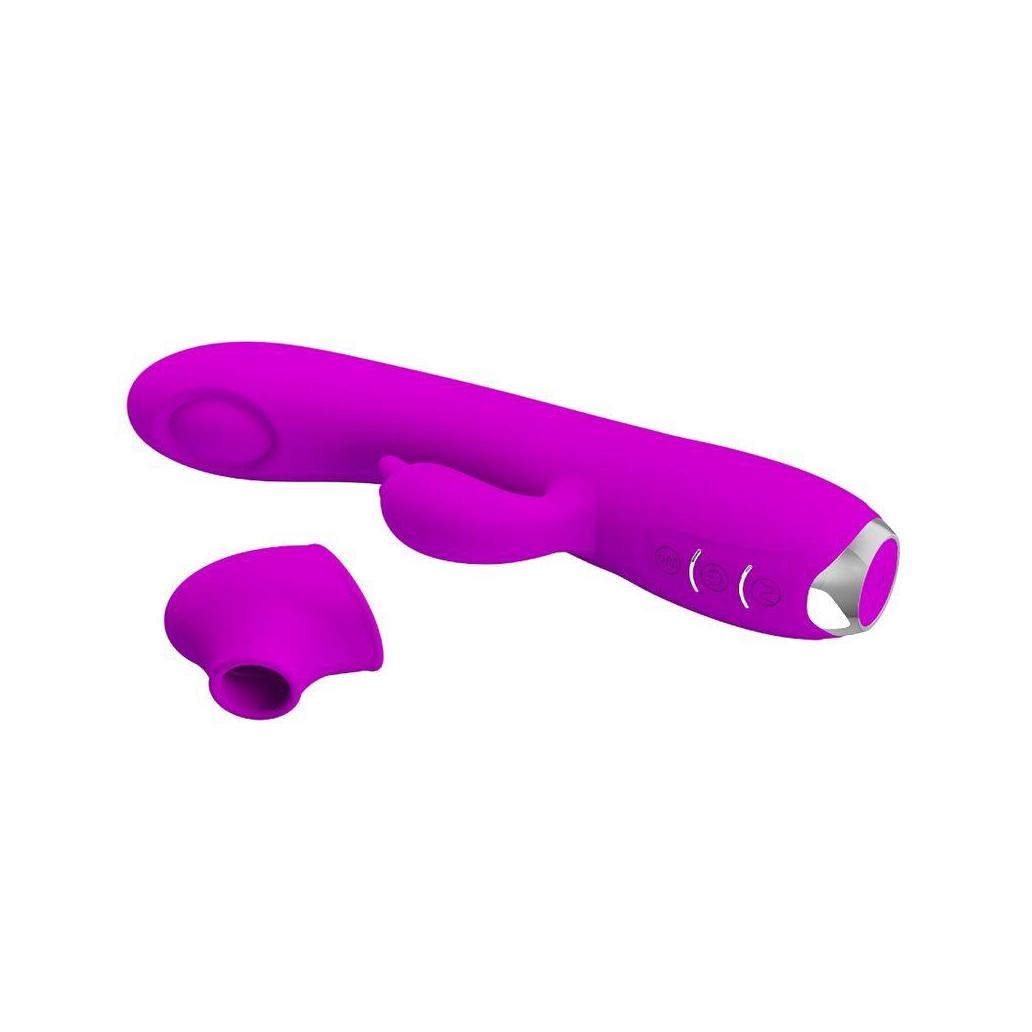 Pretty love - vibrador sucker recarregvel regina roxo