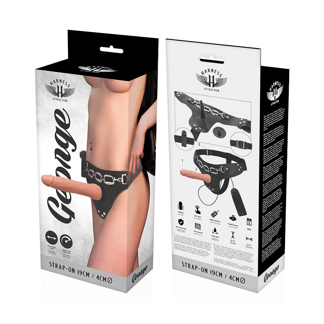 Harness attraction - rnes george vibrador realístico 19 cm -