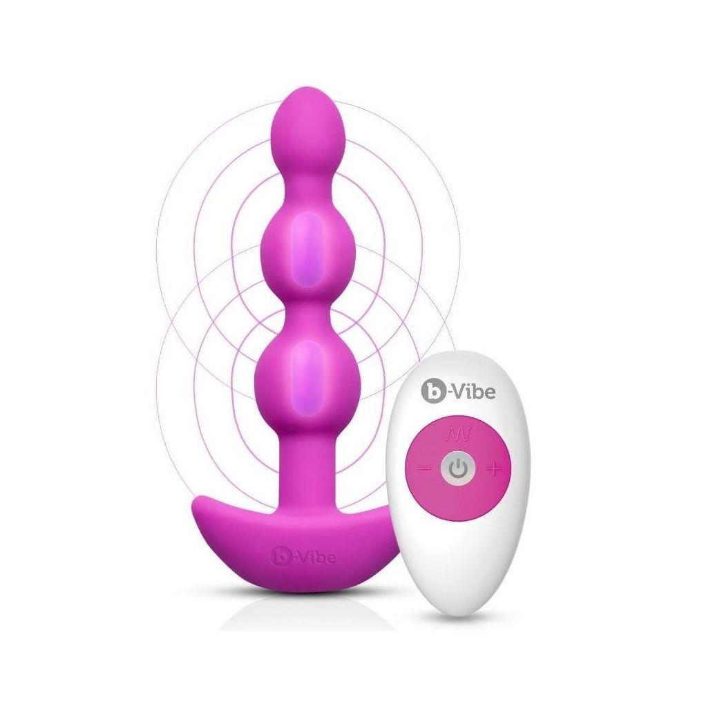 B-vibe - triplet anal contas de controle remoto rosa