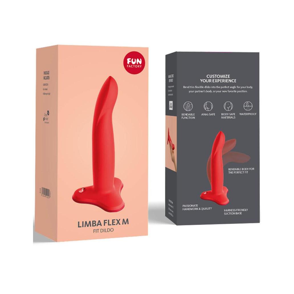 Fun factory - limba dildo flexível vermelho tamanho m