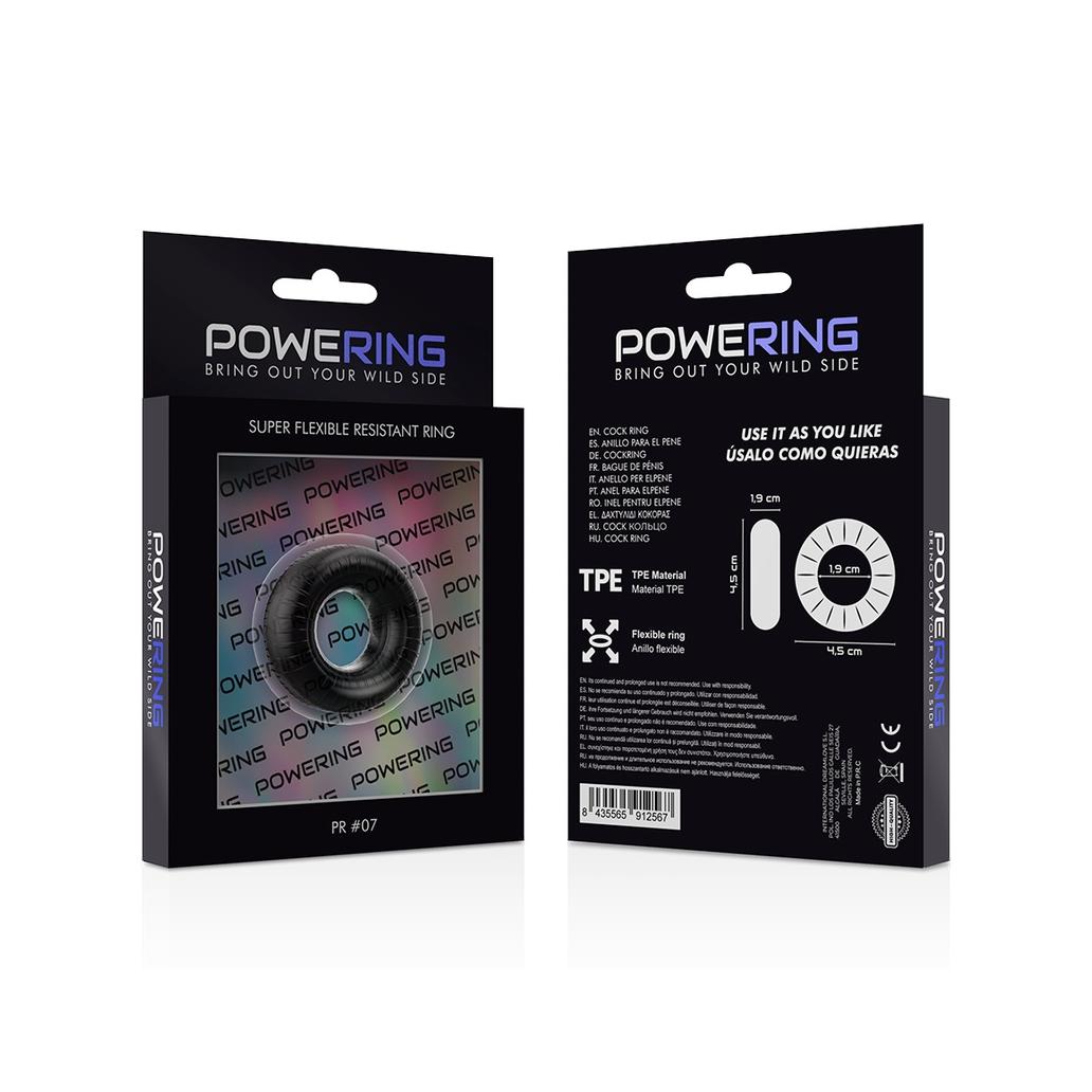 Powering - anel para pênis super flexível e resistente 4,5cm