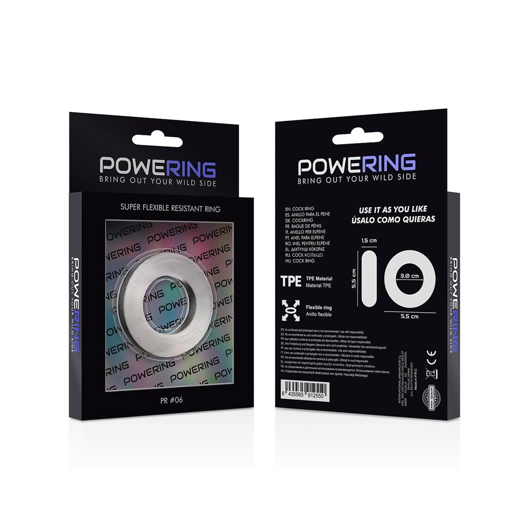 Powering - anel para pênis super flexível e resistente 5,5cm