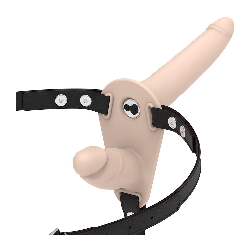 Fetish submissive harness - vibrador flesh up de dupla penet