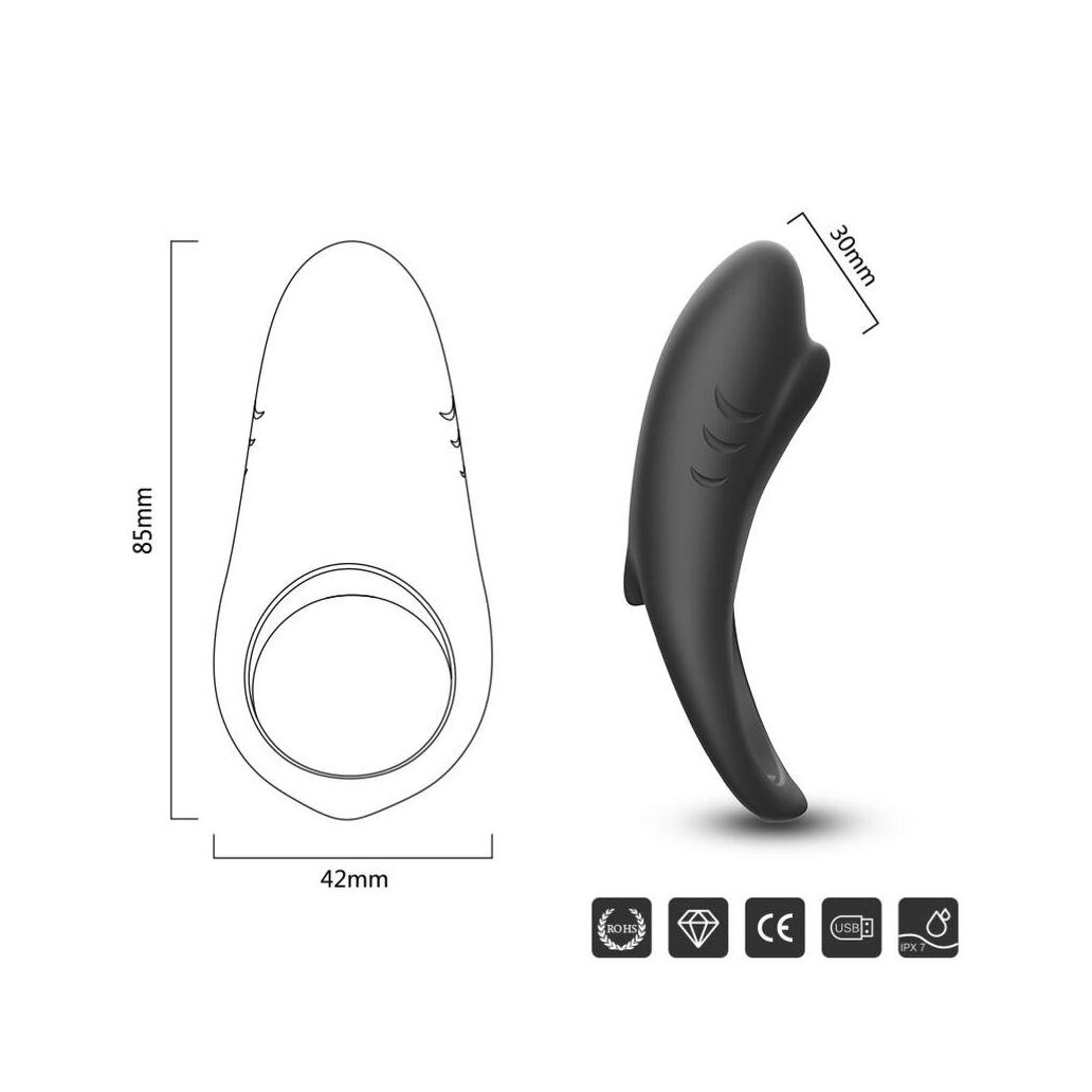 Armony - anel vibrador shark para casais controle remoto pre