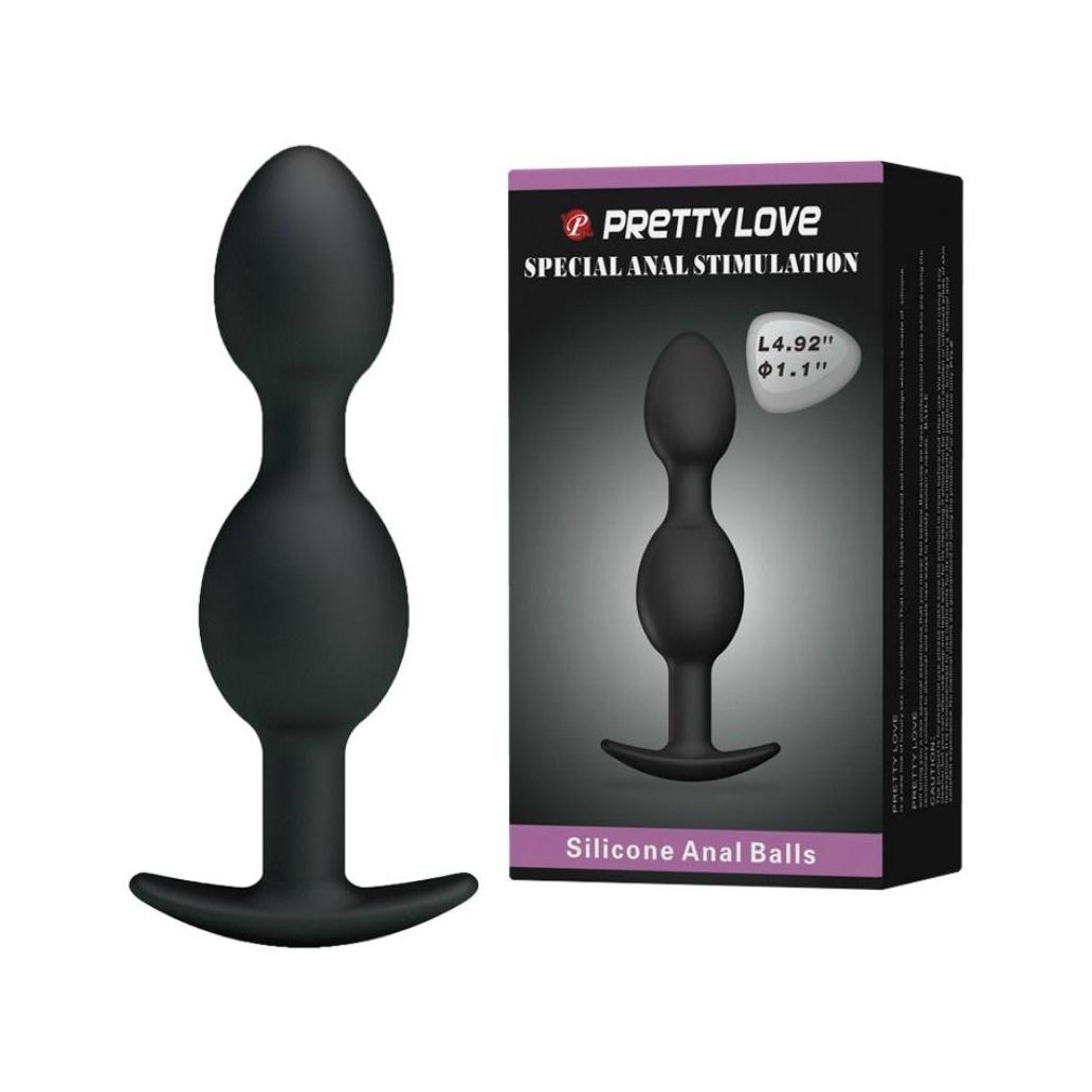 Pretty love - bolas anais de silicone 12.5 cm pretas