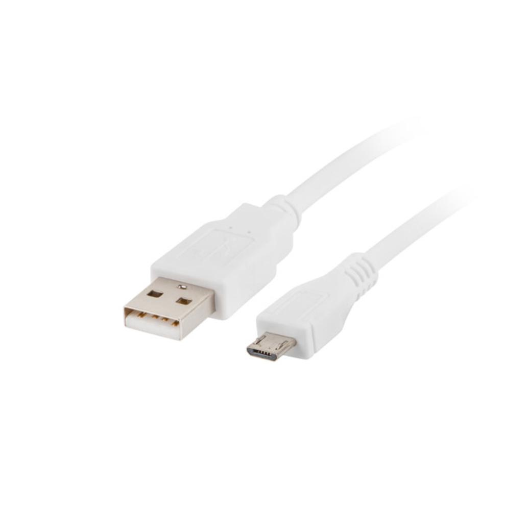 Cabo usb lanberg 2.0 macho/micro usb macho 1,8m branco