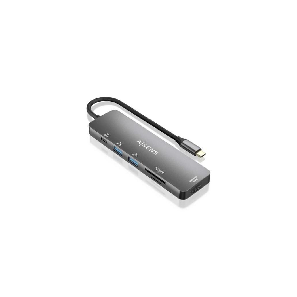 Base de ligação usb tipo-c aisens asuc-6p016-gr/ 1xhdmi/ 2xu