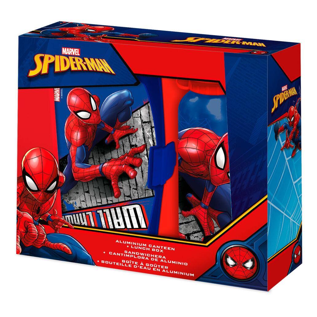 Conjunto cantil + lancheira marvel spiderman 500ml