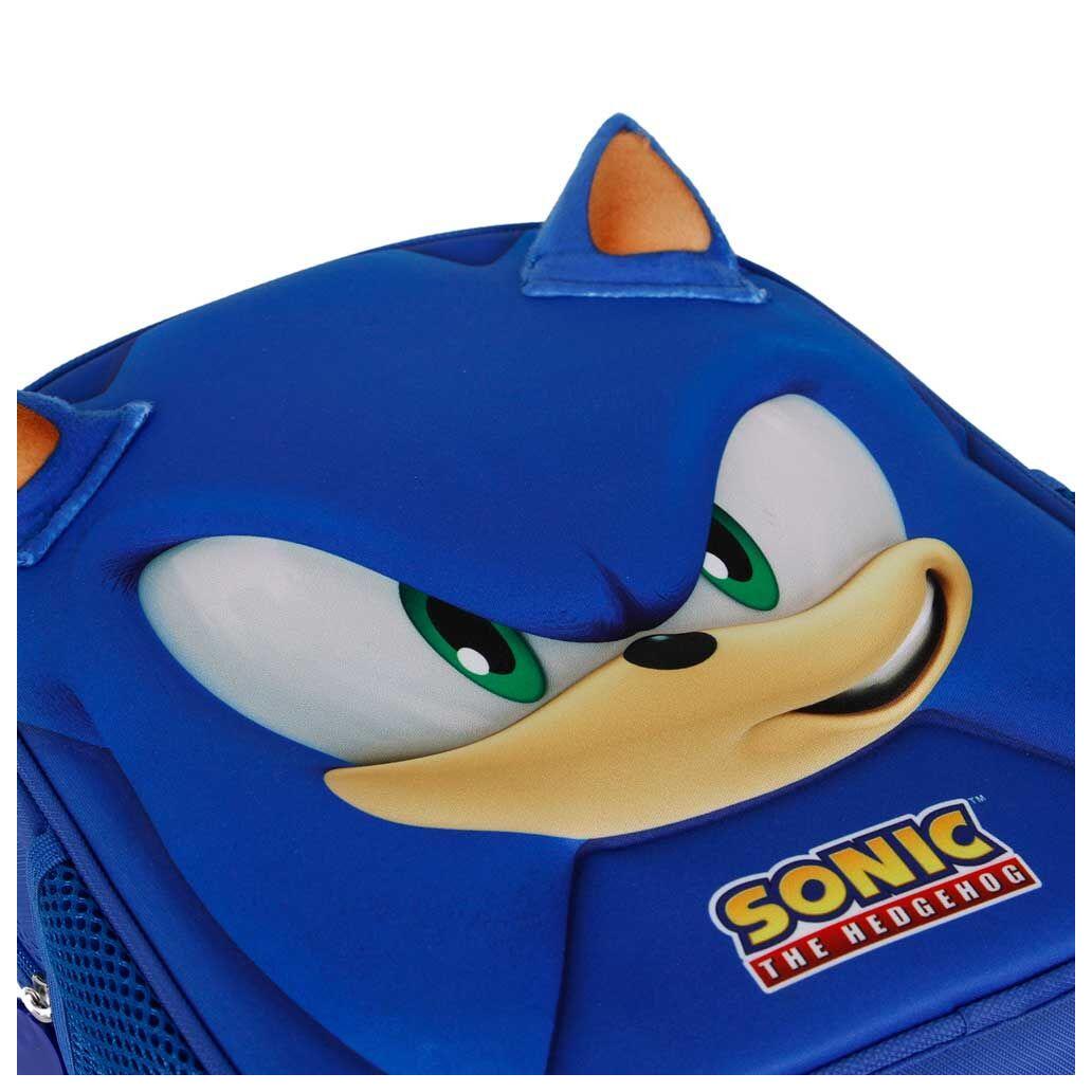 Mochila sonic the hedgehog face 3d 31cm