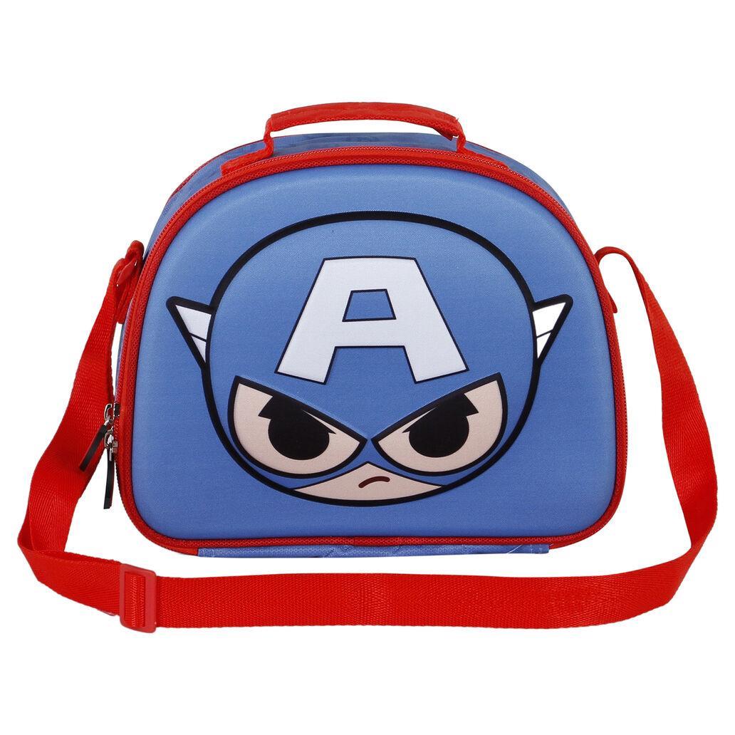 Saco de almoço marvel avengers captain america bobblehead 3d