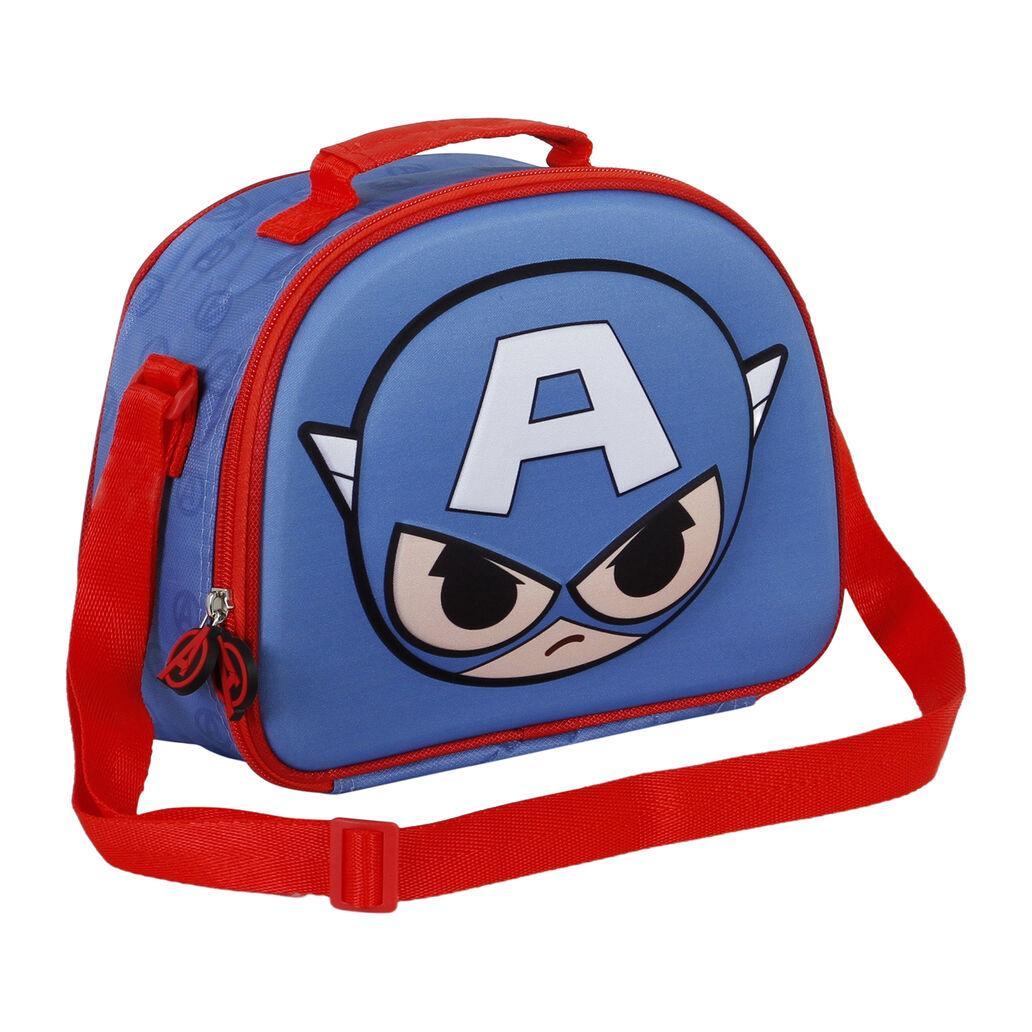 Saco de almoço marvel avengers captain america bobblehead 3d