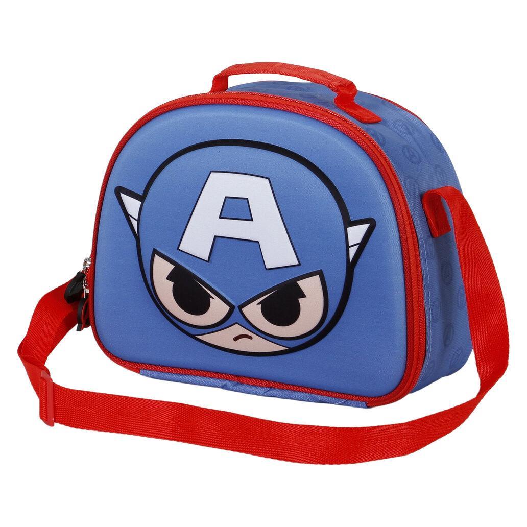 Saco de almoço marvel avengers captain america bobblehead 3d