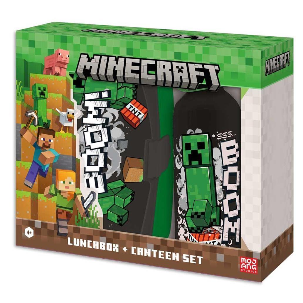 Conjunto lancheira minecraft + garrafa de alumínio 500ml