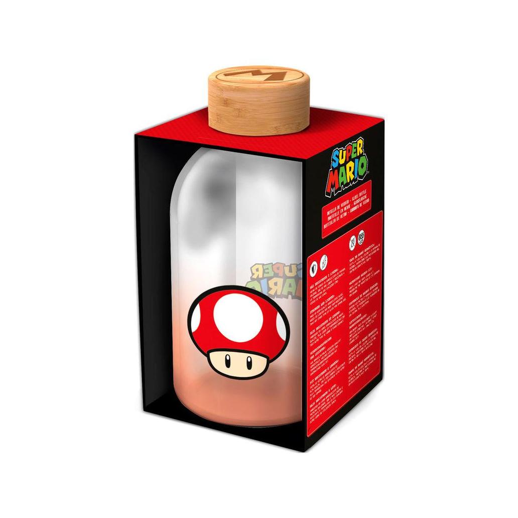 Garrafa de vidro nintendo super mario bros 620ml