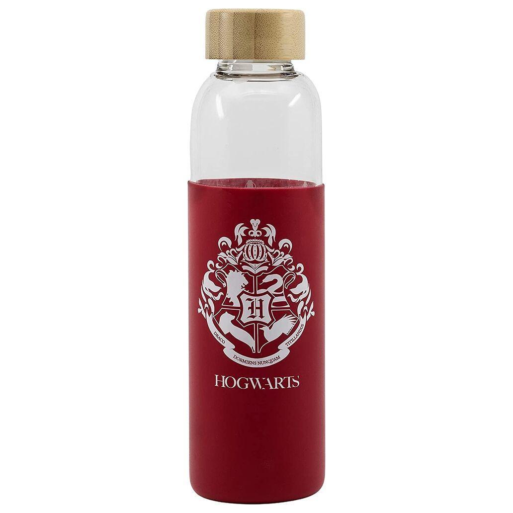 Garrafa de vidro com tampa de silicone harry potter 585ml