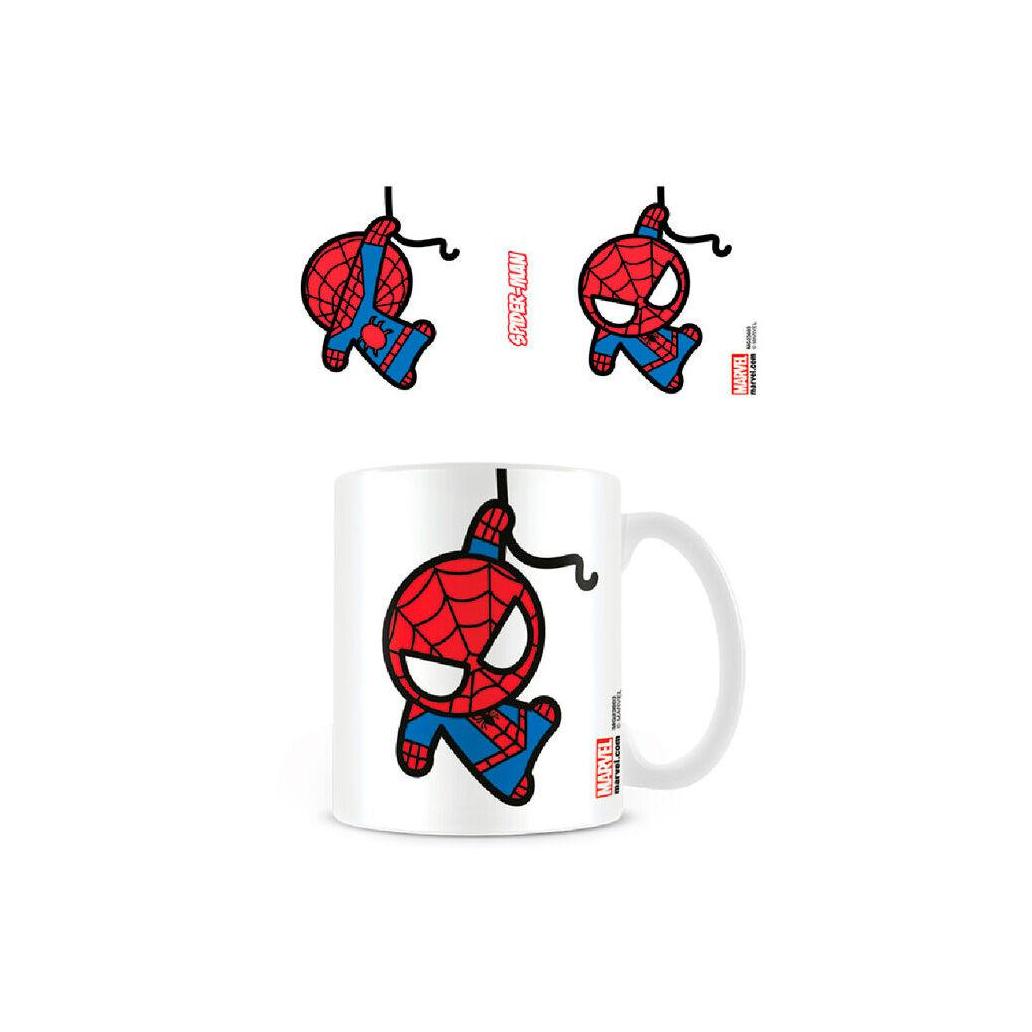 Caneca kawaii do homem-aranha da marvel