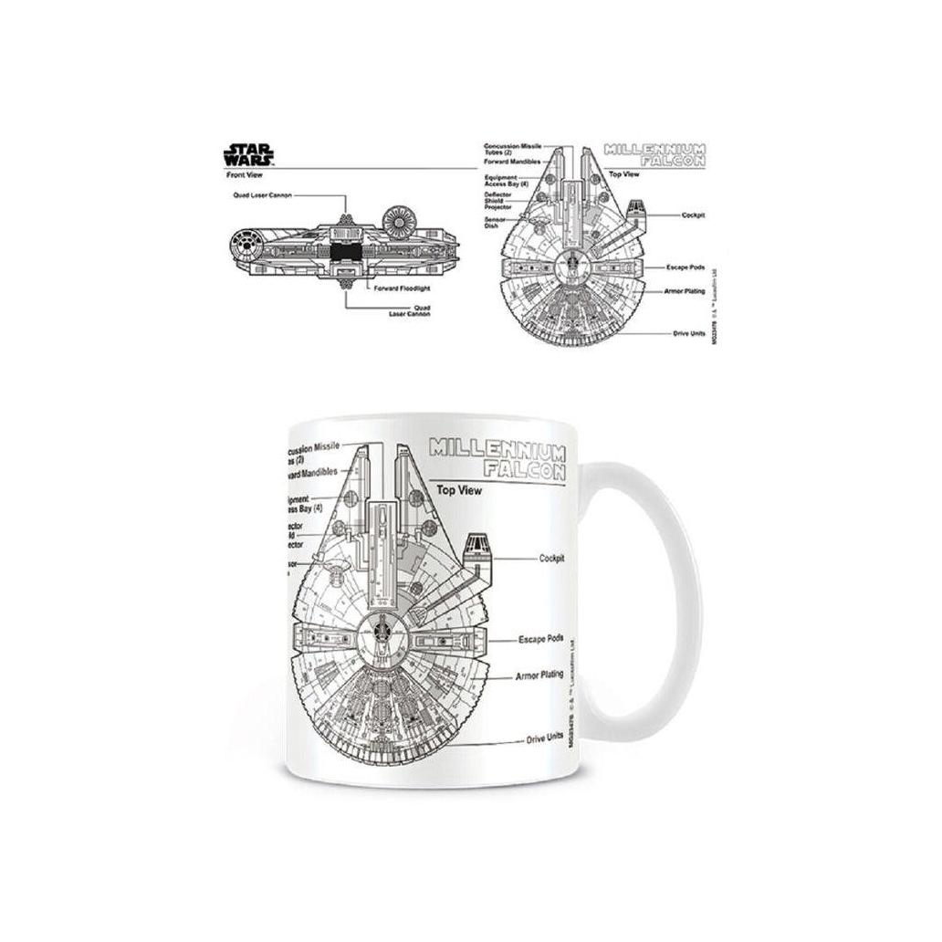 Caneca star wars millennium falcon sketch