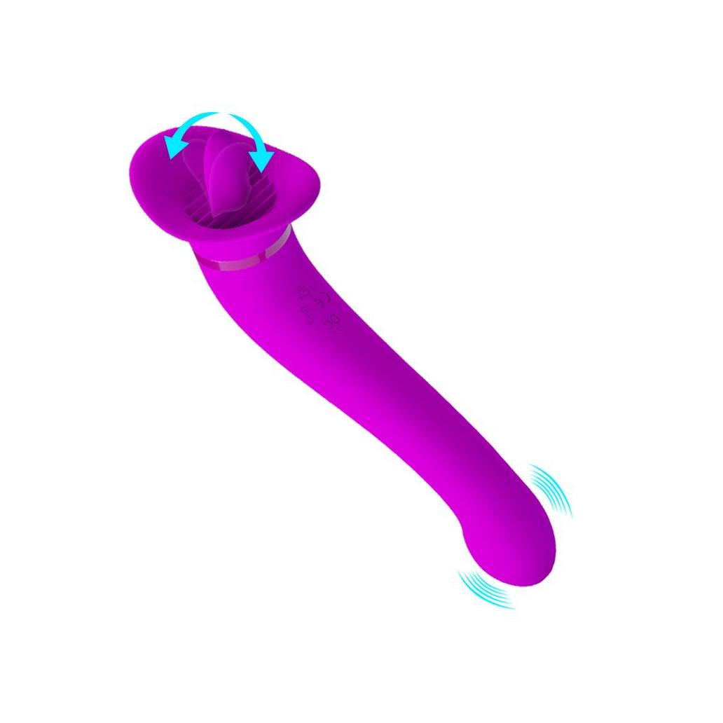 Vibrador faust com estimulador de língua usb