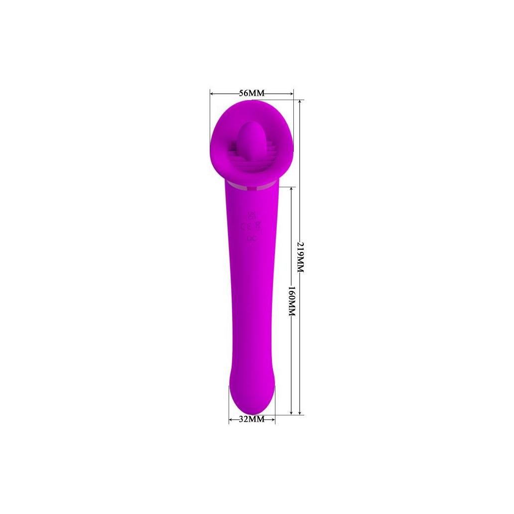 Vibrador faust com estimulador de língua usb