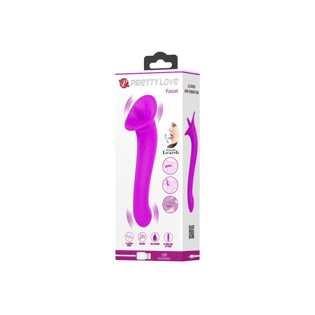 Vibrador faust com estimulador de língua usb