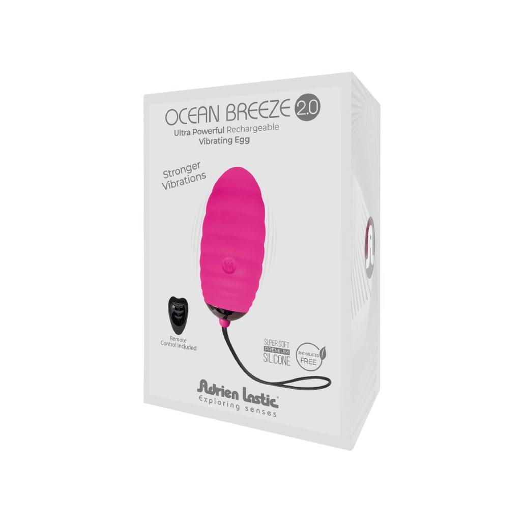 Ovo vibratório ocean breeze 2.0 com controlo remoto rosa