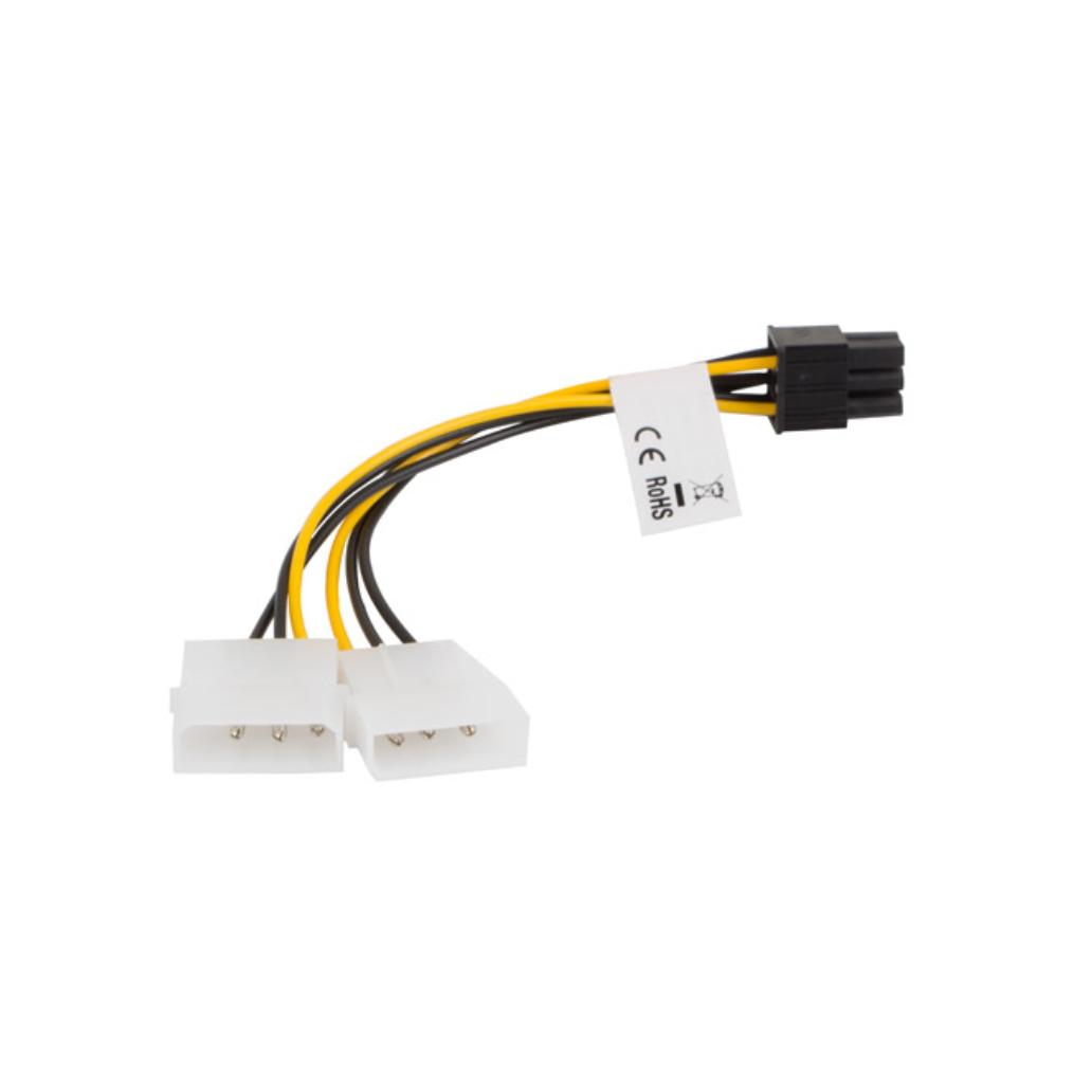 Lanberg cabo de alimentação molex 2x macho para fêmea btx 6