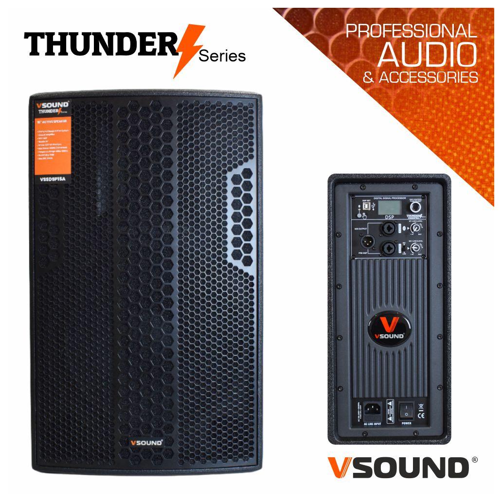 Coluna amplificada profissional 15" dsp/usb/bt 1100w vsound