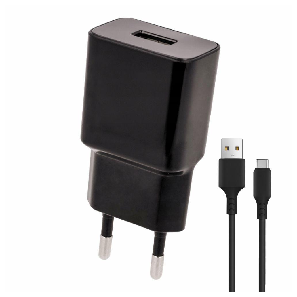 Alimentador comutado 1 usb 5v 2.4a c/ cabo usb-c preto