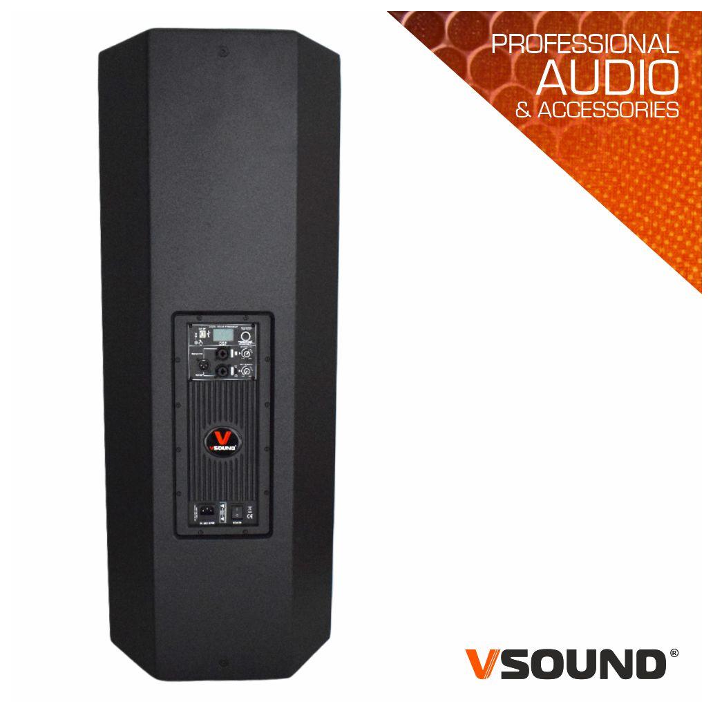 Coluna amplificada 2x15" dsp/usb/bluetooth 1600w vsound