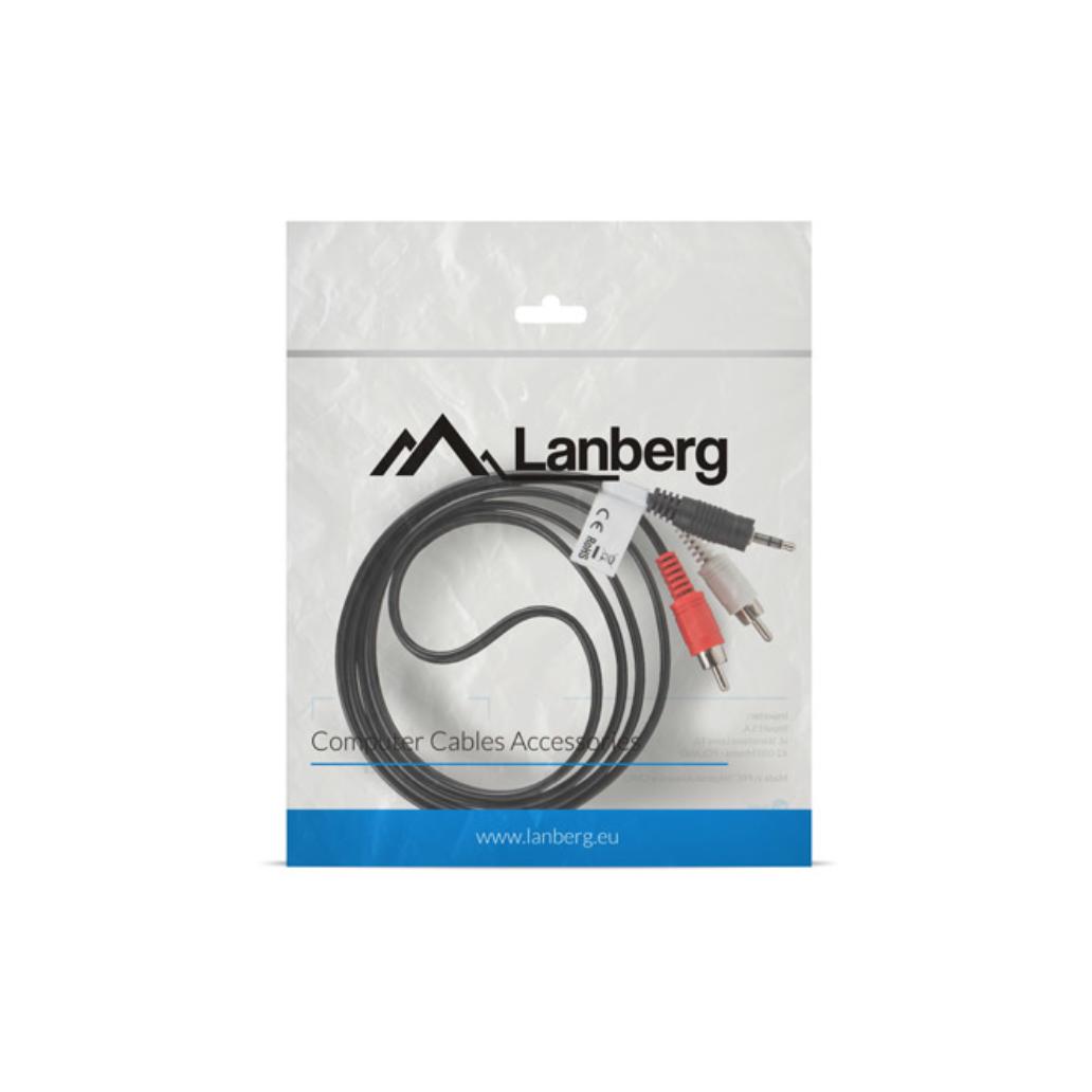 Cabo estereo lanberg jack 3,5mm/2x rca macho 1,5m