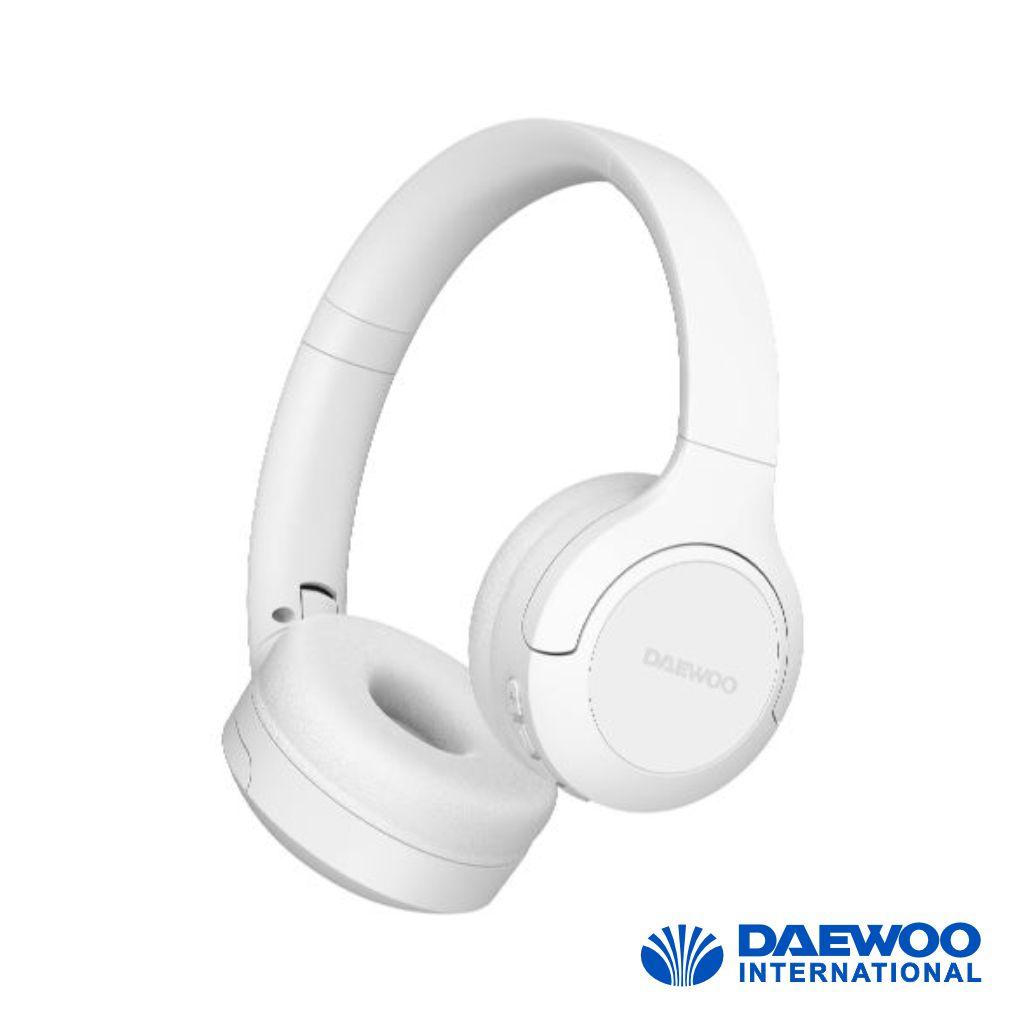 Auscultadores bluetooth 5.3 s/ fios cartão sd diadema branco