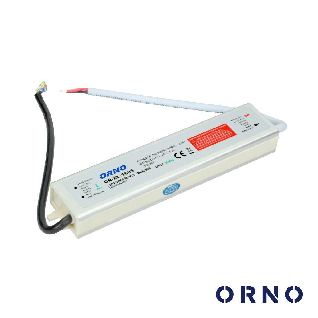 Fonte de alimentação p/ fitas led 12v 50w 4.2a ip67 orno
