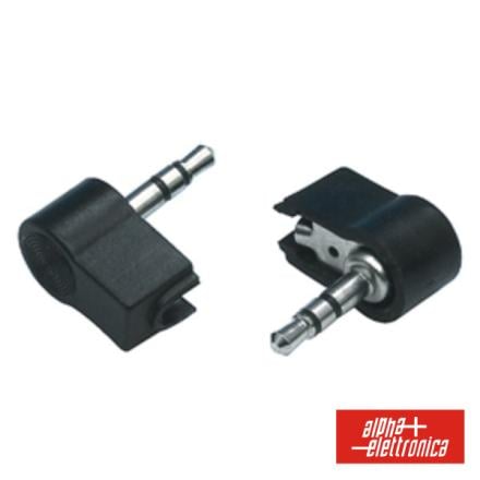 Ficha Jack 3.5mm Macho Stereo 90º Pvc Preta