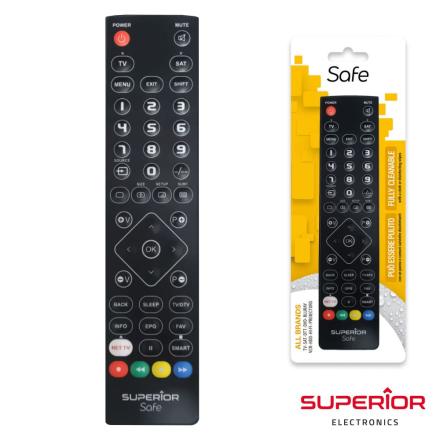 Comando TV Universal 2:1 Lavável Slim Preto SUPERIOR