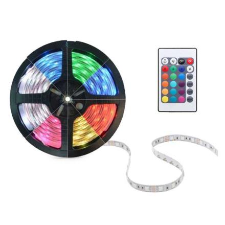 Kit Fita Led 12v Rgb 5m C/Controlador Kxpower