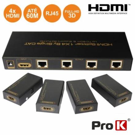 Extensor De Sinal Hdmi Por Utp Até 60 Metros