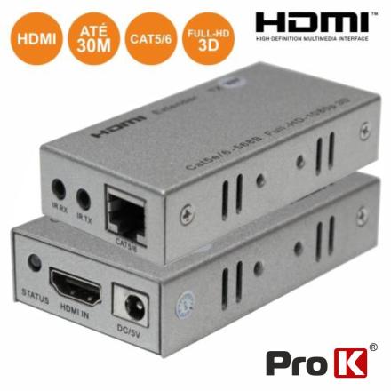 Extensor De Sinal Hdmi Por Utp Até 30 Metros