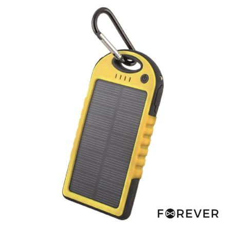 Powerbank 5000ma Preto C/ Painel Solar E 2 Usb
