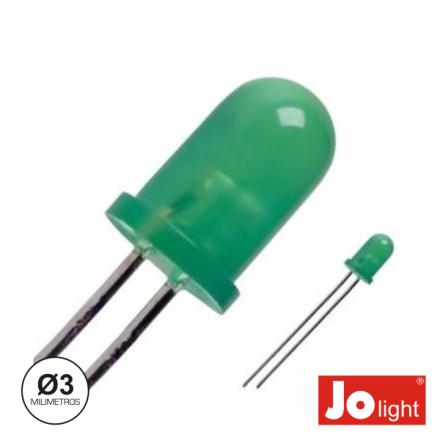 Led 3mm Verde Difuso Intermitente Jolight